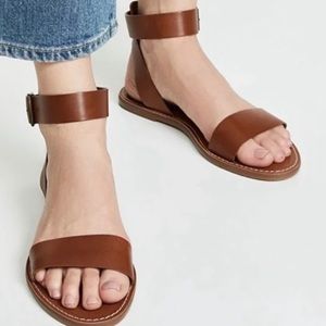 Madewell Boardwalk Ankle Strap Brown Leather Strappy Sandal Sz 8.5
